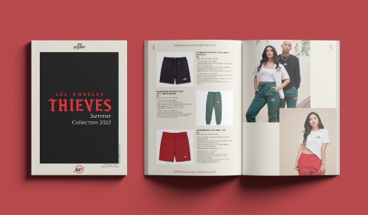 Mock up of a 100 Thieves Catalog